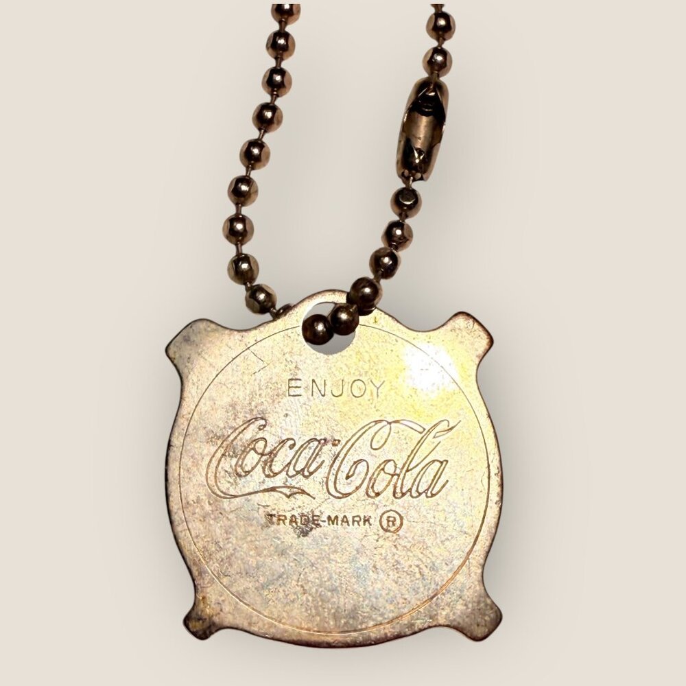 Vintage Coca-Cola Pocket Screwdriver Keychain 4 Leaf Clover Design Ball Chain